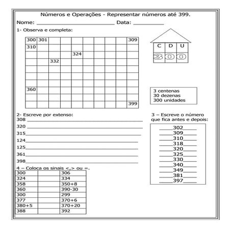 Numerais de 100 a 150
