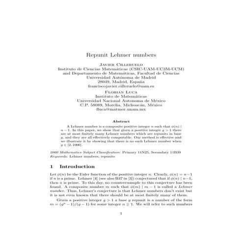 Números repunits de lehmer