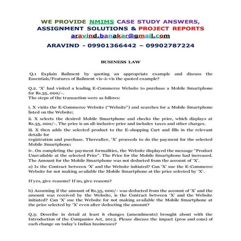 Nmims ASSIGNMENT ANSWERS