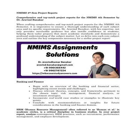 NMIMS 4th Semester General & Customized projects by Dr. Aravind Banakar.pdf