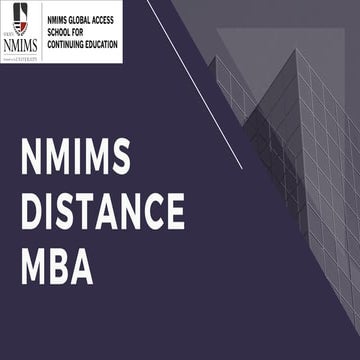 NMIMS Distance Learning MBA | PDF