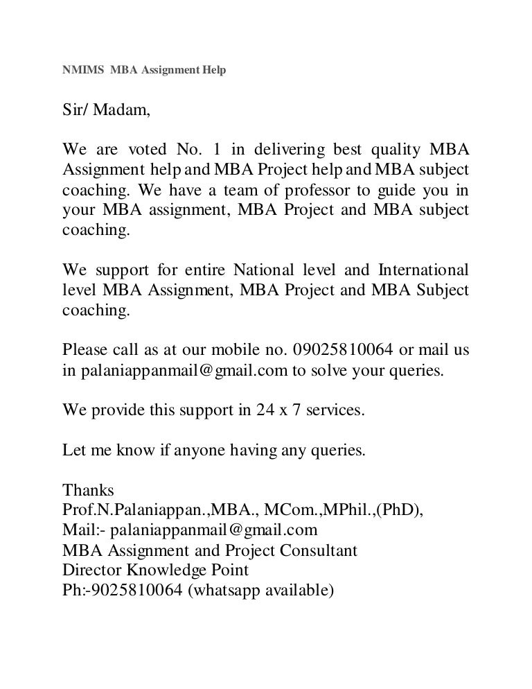 Mba assignment help