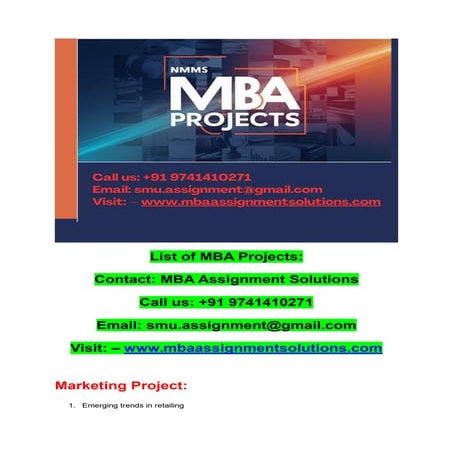 NMIMS Project Writing Services | Call: +91 9741410271