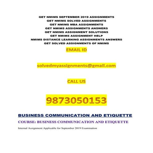 Nmims solved assignments september december 2019 