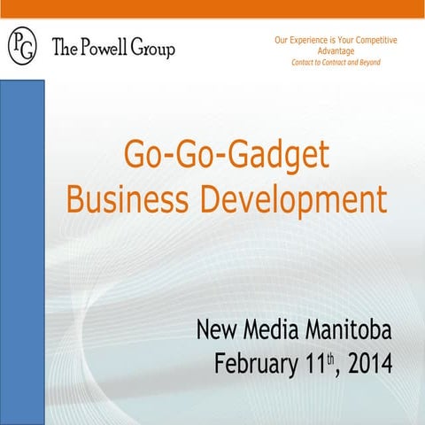 Business Development Tool Kit Presentation for New Media Manitoba