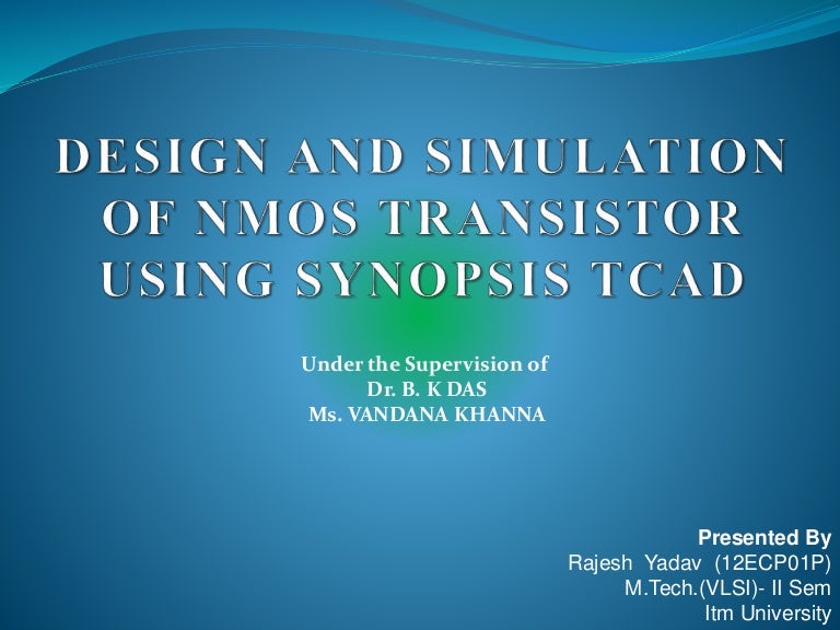 Tcad synopsys simulator manual download