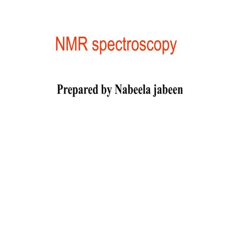 Nmr spectroscopy