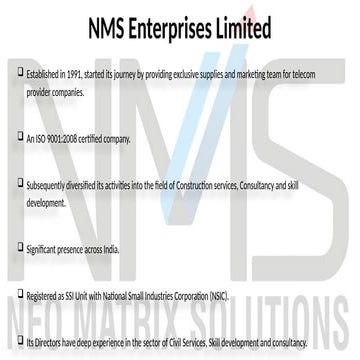 NMS enterprises documentation presentation