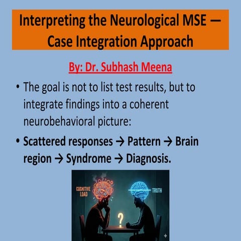 Integrative Approach to Neurological Mental Status Examination ...