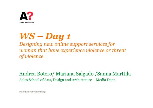 Designing new online support services for  woman that have experience violenc...