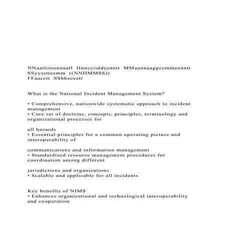 National Incident Management System (NIM) Command and Management System ...