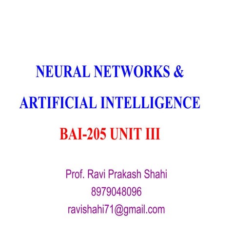 Neural network Artificial intelligence ppt