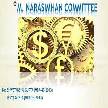 M Narasinhan committee on banking sector reforms