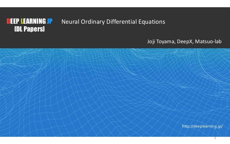 differential equations deep learning