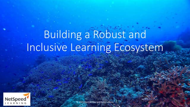 Building a Robust and Inclusive Learning Ecosystem