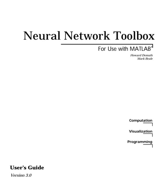 neural network toolbox matlab tutorial