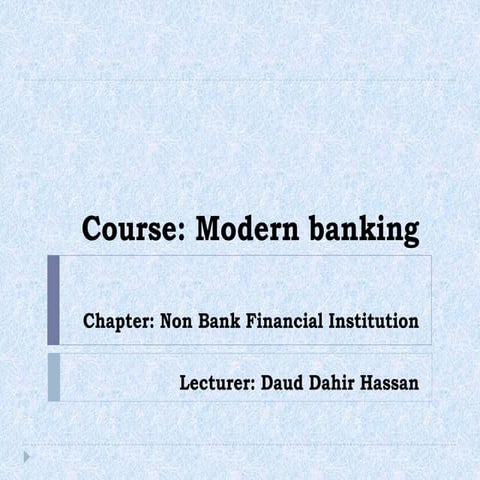 Non bank financial institutions