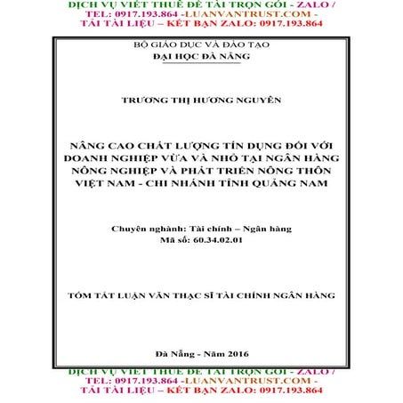 Nâng Cao Chất Lượng Tín Dụng Đối Với Doanh Nghiệp Vừa Và Nhỏ Tại Ngân Hàng Ag...
