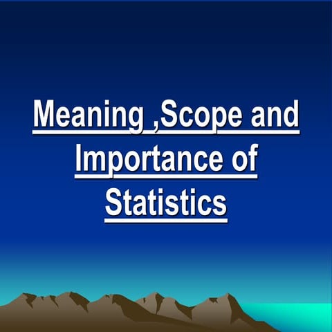 Introduction to Statistics