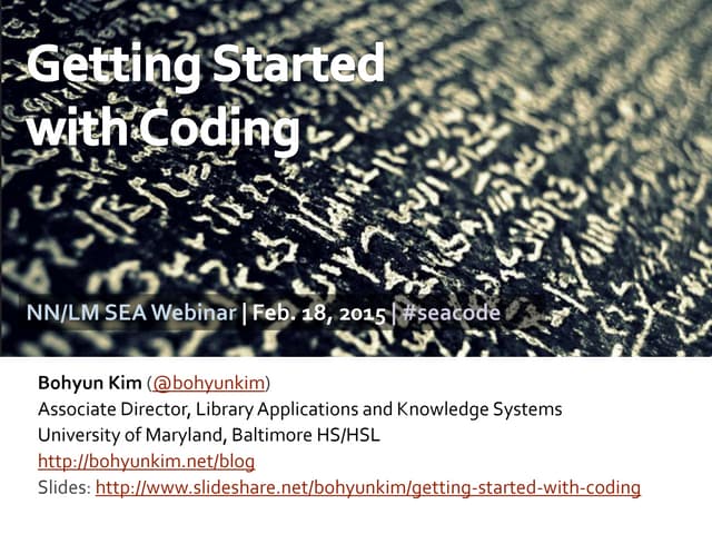 Getting Started with Coding