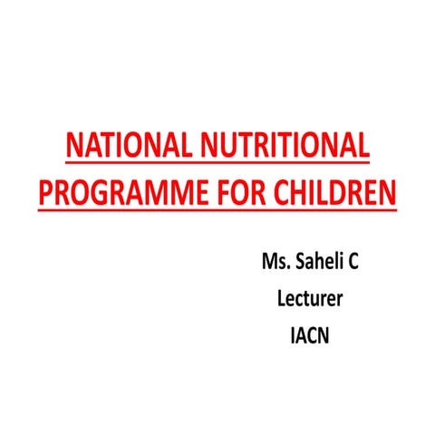 National nutritional programme (NNP)