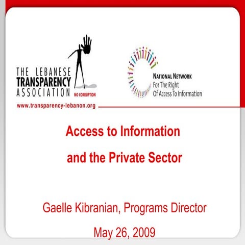 Access to Information and the Private Sector