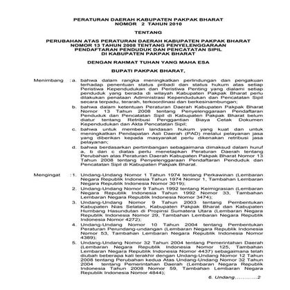 No. 2 ttg perubahan atas perda kab. ppb no. 13 thn 2008 tentang penyelenggara...