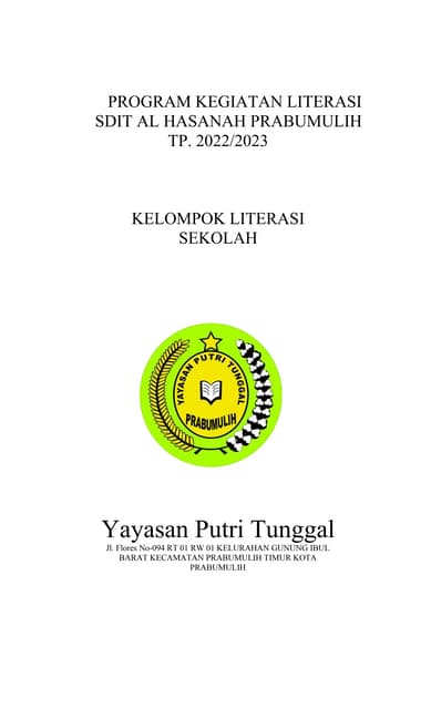 Laporan Program Kegiatan Literasi Fix Pdf