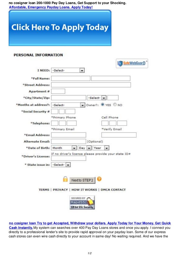 no cosigner loan 100 - 1000 Cash Advance Loans Australia, Obtain Help…