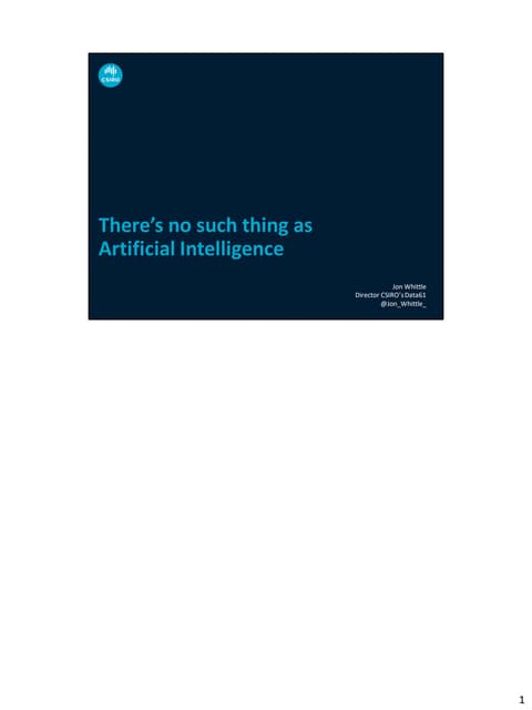 There's no such thing as Artificial Intelligence