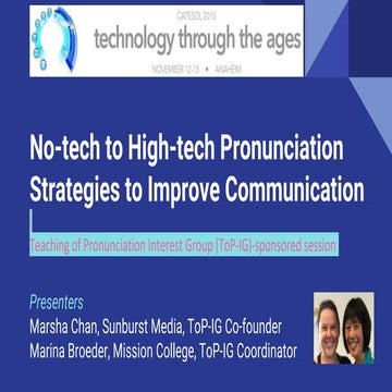 No tech to high-tech pronunciation methods