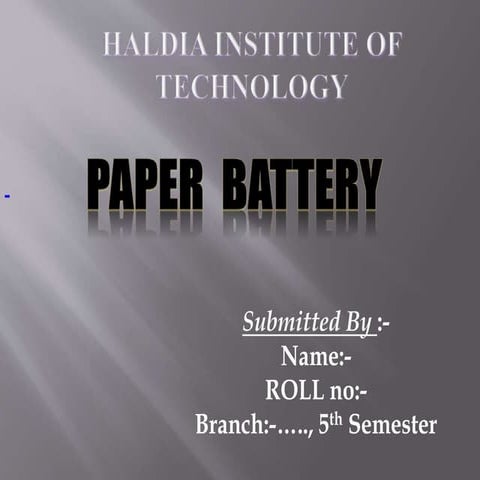 PAPER BATTERY
