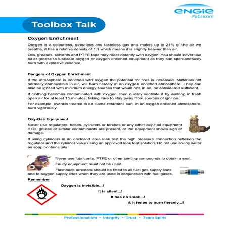 TOOLBOX TALK | Oxygen Enrichment
