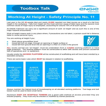 TOOLBOX TALK | Working at Height