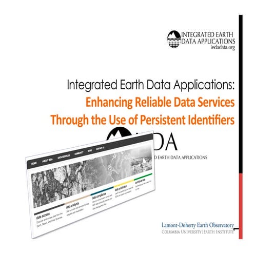 Integrated Earth Data Applications: Enhancing Reliable Data Services Through ...