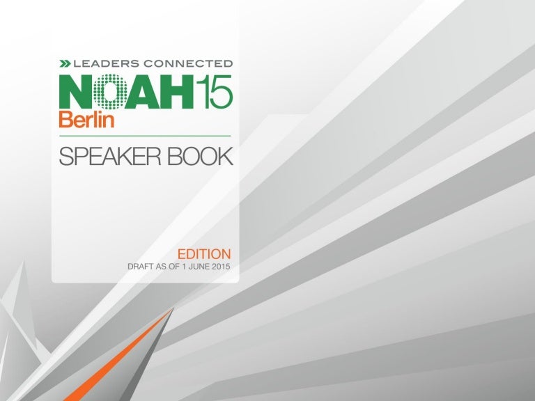 Noah15 Berlin Speaker Book