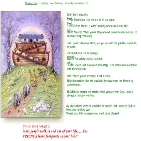 Noah s ark - Great Team work and a corporate planning behind the architecture