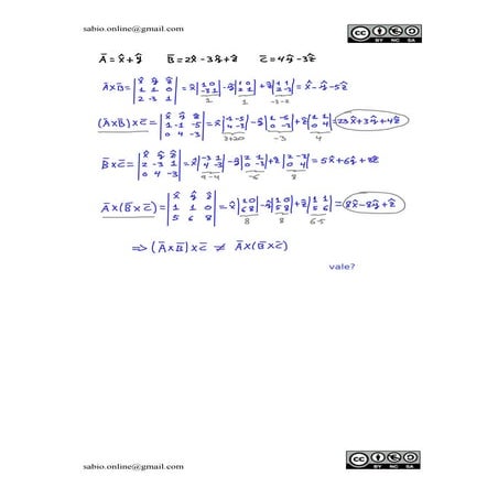 El producto vectorial no es asociativo