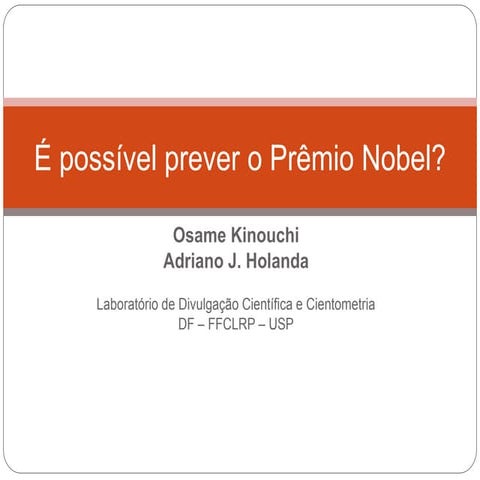 É possível prever o Prêmio Nobel?