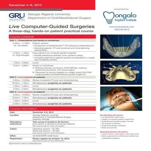 Nobel Live Computer Guided Surgeries brochure in Georgia