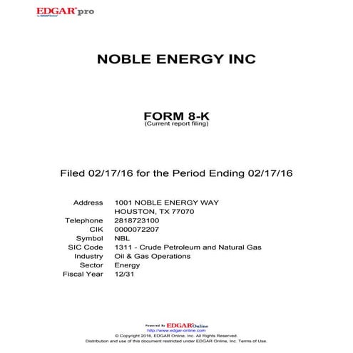 רבעון 4 2015 - נובל אנרג'י