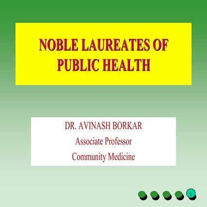 Noble laureates of public health pdf
