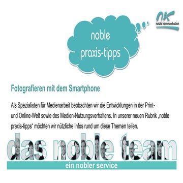 noble praxis-tipps: fotografieren mit dem smartphone