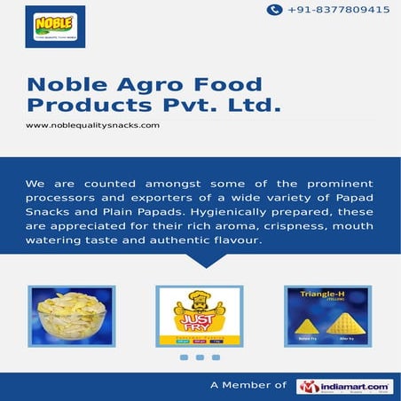  Noble Agro Food Products Pvt. Ltd., Ahmedabad, Noble Papad