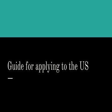 Guide for applying to US universities.
