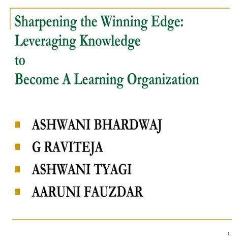 Leveraging Capabilities to become a Learning Organisation