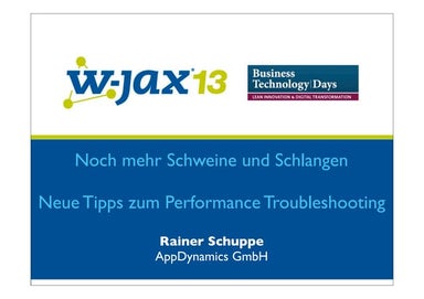 Application Performance Troubleshooting 1x1 - Part 2 - Noch mehr Schweine und...