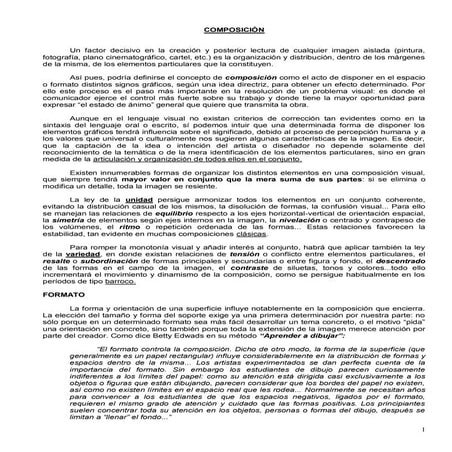 Nociones basicas de composicion. Para el dibujo y la creación artística.