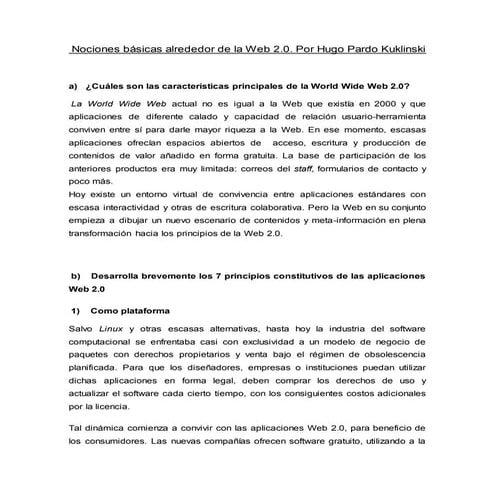 Nociones básicas alrededor de la web 2