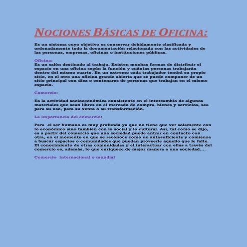 Nociones básicas de oficina
